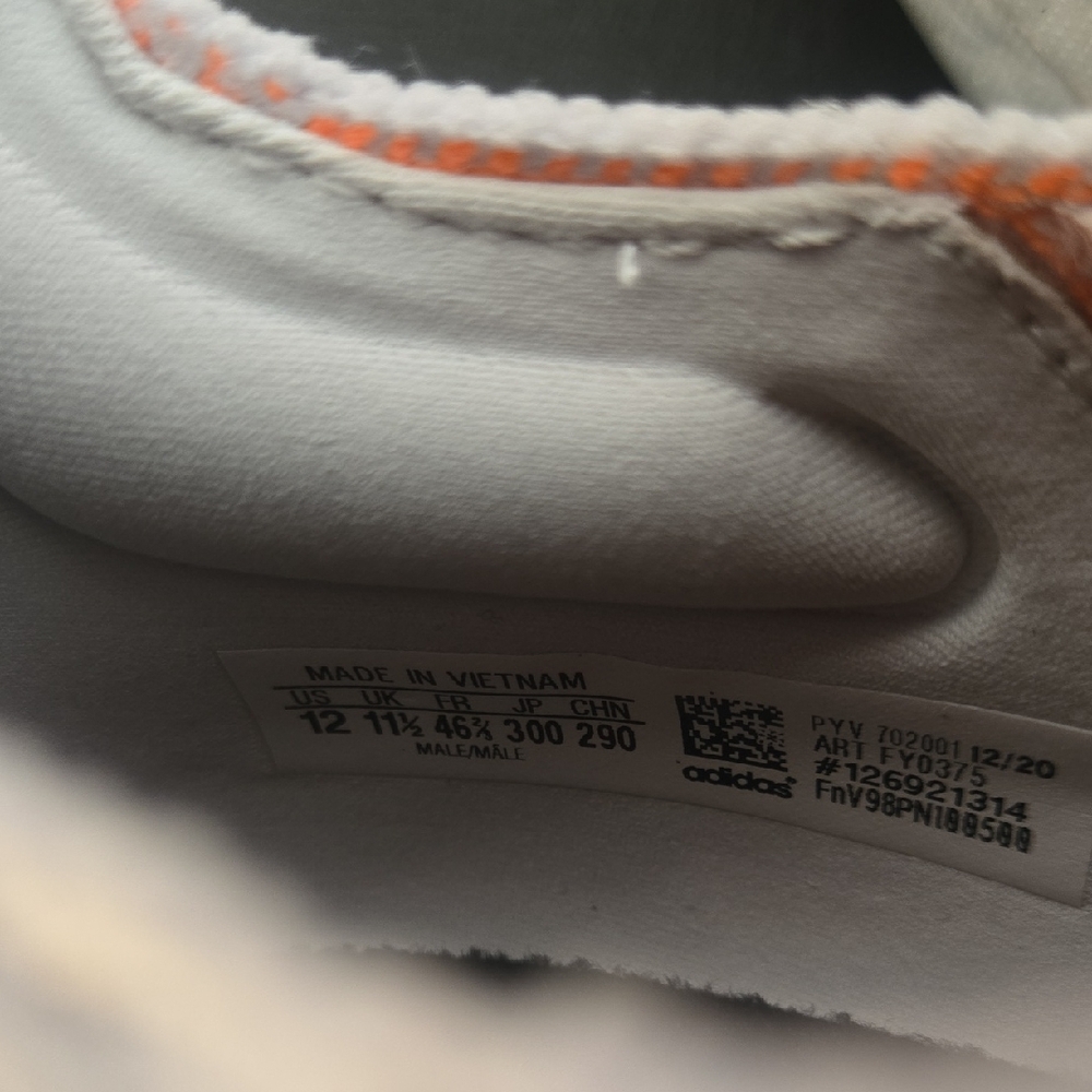 Adidas Men's Athletic Shoes - White and Orange - Picture 2 of 12